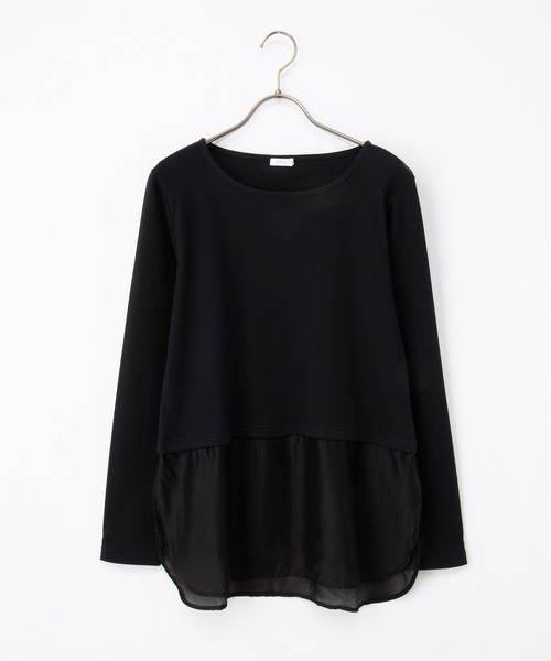 Honeys（ハニーズ）の「裾シアーインナーＴシャツ（Tシャツ/カットソー・レディース・アイボリー/ブラック/チャコール・L/LL/M/S）」の17枚目の写真