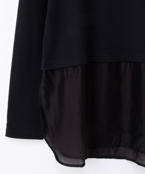 Honeys（ハニーズ）の「裾シアーインナーＴシャツ（Tシャツ/カットソー・レディース・アイボリー/ブラック/チャコール・L/LL/M/S）」の18枚目の写真