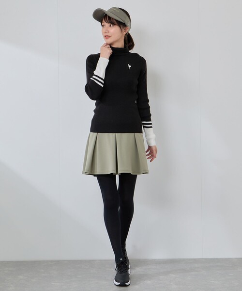 ジュンアンドロペ　ダンボールニットフレアースカート セットアップ対応】ダンボールニットタックフレアスカート（スカート