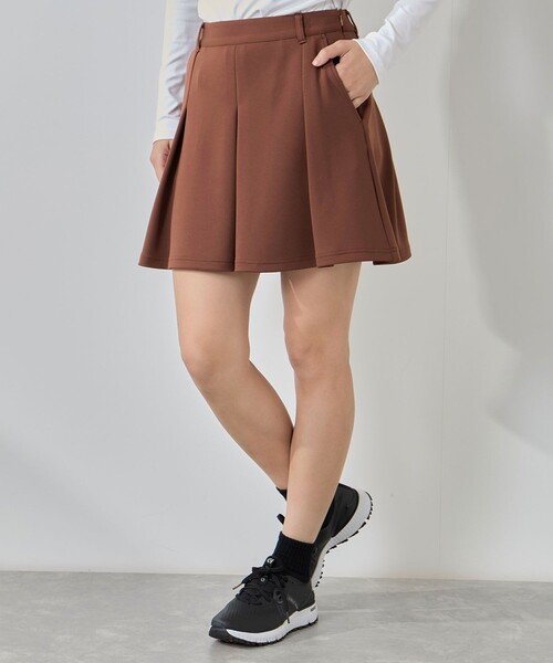 ジュンアンドロペ　ダンボールニットフレアースカート セットアップ対応】ダンボールニットタックフレアスカート（スカート