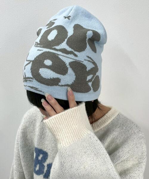 WEGO（ウィゴー）の「WEGO/グラフィティニットキャップ（ニットキャップ/ビーニー・レディース・ピンク/サックスブルー/ブラック・FREE）」の4枚目の写真