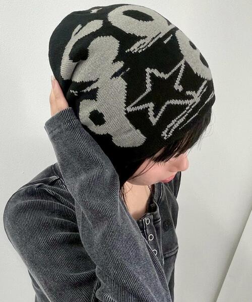 WEGO（ウィゴー）の「WEGO/グラフィティニットキャップ（ニットキャップ/ビーニー・レディース・ピンク/サックスブルー/ブラック・FREE）」の6枚目の写真