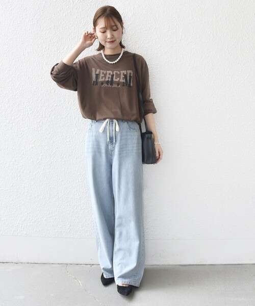 jj mercer（ジェイジェイマーサー）の「【SHIPS別注】J.J MERCER: ロングスリーブ TEE（Tシャツ/カットソー・レディース・ダークグレー/ブラウン/オフホワイト・ONE SIZE）」の19枚目の写真