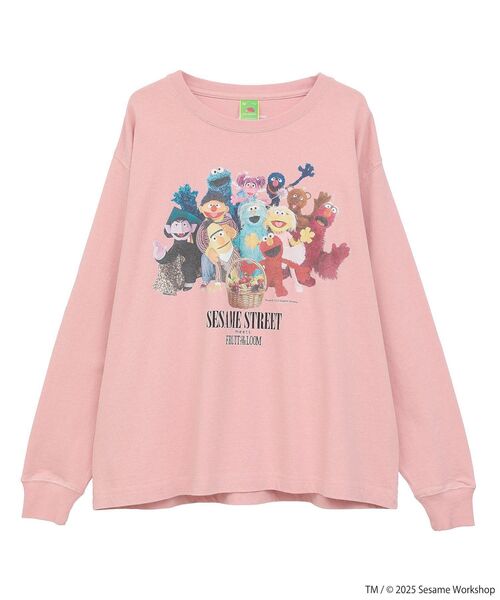 FRUIT OF THE LOOM（フルーツオブザルーム）の「セサミストリートミーツフルーツオブザルーム ロンTEE（Tシャツ/カットソー・レディース・ピンク/チャコールグレー/ホワイト系その他2・FREE）」の5枚目の写真