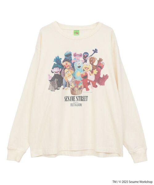 FRUIT OF THE LOOM（フルーツオブザルーム）の「セサミストリートミーツフルーツオブザルーム ロンTEE（Tシャツ/カットソー・レディース・ピンク/チャコールグレー/ホワイト系その他2・FREE）」の4枚目の写真