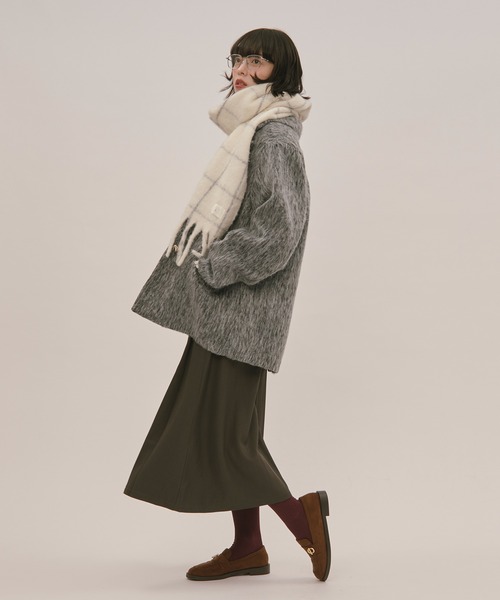 loin nuit shaggy coat / シャギーコート　ブラウン shaggy coat / シャギーコート（テーラードジャケット）｜loin