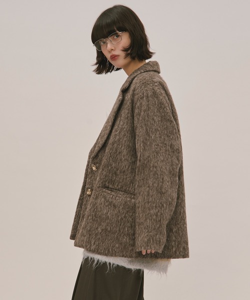 loin nuit　shaggy coat / シャギーコート　ベージュ shaggy coat / シャギーコート（テーラードジャケット）｜loin nuit