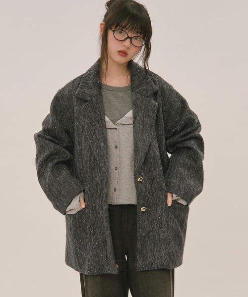 loin nuit shaggy coat / シャギーコート　ブラウン loin nuit ジャケット テーラードジャケット shaggy coat