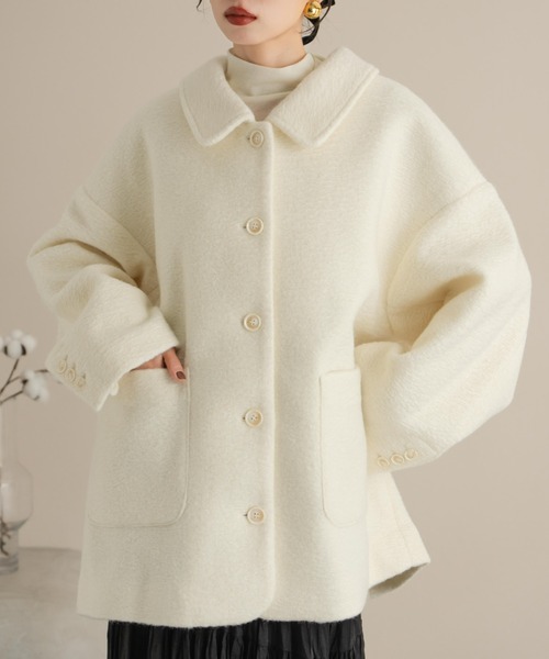 ステンカラーシャギーミドルコート（その他アウター）｜hinari（ヒナリ