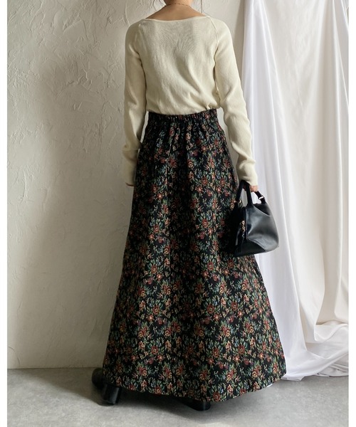 She's Closet（シーズクローゼット）の「Aラインフレアロング丈花柄