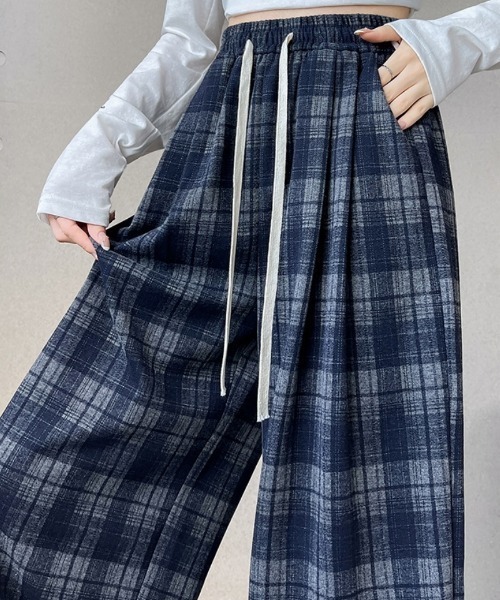 Ritzy(リッツィー)の「チェック柄 イージーワイドパンツ(その他パンツ・レディース・チャコールグレー/ネイビー/モカ・M/L)」の13枚目の写真