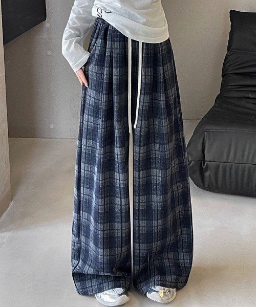 Ritzy(リッツィー)の「チェック柄 イージーワイドパンツ(その他パンツ・レディース・チャコールグレー/ネイビー/モカ・M/L)」の14枚目の写真