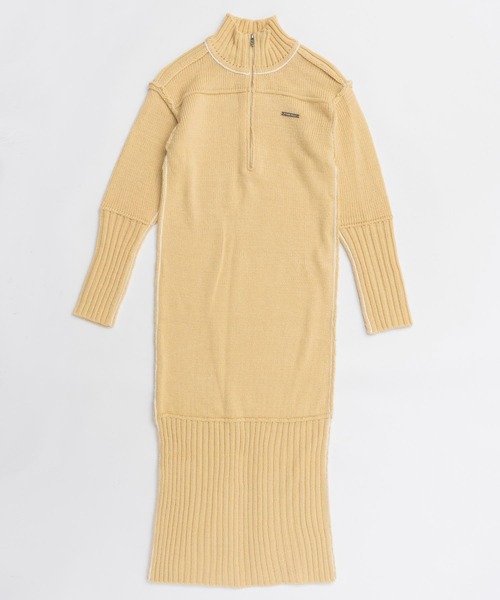 PRANK PROJECT（プランクプロジェクト）の「フロントZIPニットワンピース / Front Zip Knit One-Piece（ワンピース・レディース・イエロー/チャコールグレー・FREE）」の13枚目の写真