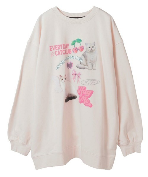 Candy Stripper（キャンディストリッパー）の「CAT CLUB SWEAT ワンピース（スウェット・レディース・オフホワイト/ブラック/ピンク/ブラウン・FREE）」の16枚目の写真