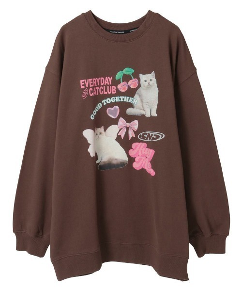 Candy Stripper（キャンディストリッパー）の「CAT CLUB SWEAT ワンピース（スウェット・レディース・オフホワイト/ブラック/ピンク/ブラウン・FREE）」の18枚目の写真