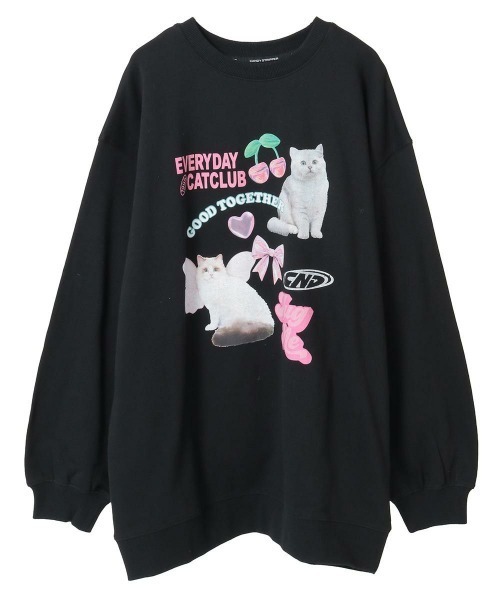 Candy Stripper（キャンディストリッパー）の「CAT CLUB SWEAT ワンピース（スウェット・レディース・オフホワイト/ブラック/ピンク/ブラウン・FREE）」の17枚目の写真