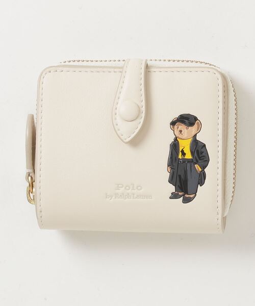 ポロラルフローレン　ポロベアレザーコンパクトウォレット　イエロー ポロ ラルフ ローレン POLO RALPH LAUREN Polo ベア レザー コンパクト