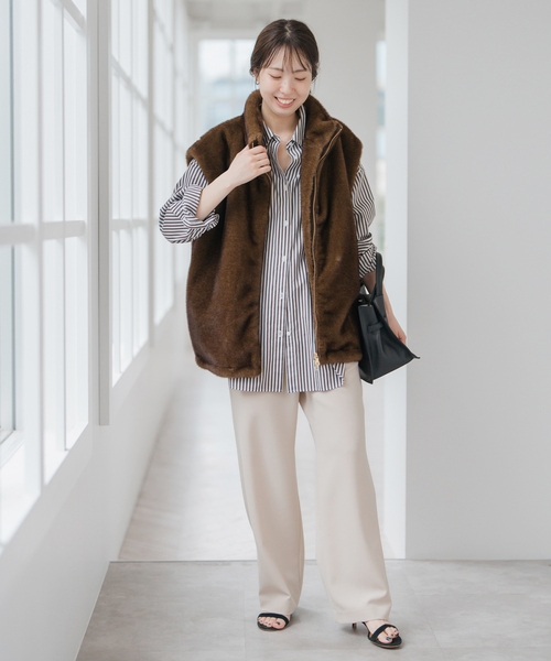 Spick & Span（スピックアンドスパン）の「《WEB限定 / 追加2》50コットンオーバーシャツ（シャツ/ブラウス・レディース・カーキ/その他4・FREE）」の4枚目の写真