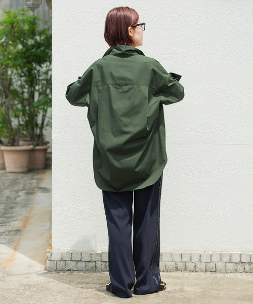 Spick & Span（スピックアンドスパン）の「《WEB限定 / 追加2》50コットンオーバーシャツ（シャツ/ブラウス・レディース・カーキ/その他4・FREE）」の12枚目の写真