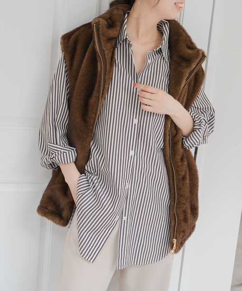 Spick & Span（スピックアンドスパン）の「《WEB限定 / 追加2》50コットンオーバーシャツ（シャツ/ブラウス・レディース・カーキ/その他4・FREE）」の14枚目の写真