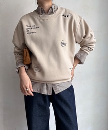 【WEB限定】裏毛裏起毛ランダム刺繍ロゴトップス