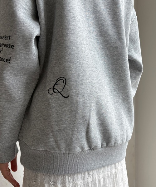 DouDou（ドゥドゥ）の「【WEB限定】裏毛裏起毛ランダム刺繍ロゴトップス（Tシャツ/カットソー・レディース・ベージュ/ライトグレー/チャコールグレー・FREE）」の18枚目の写真