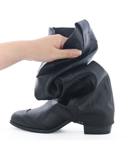 byあしながおじさん（バイアシナガオジサン）の「ウェスタンカバーロングブーツ　8990035（ブーツ・レディース・グレー/ブラック・S/M/L/LL）」の12枚目の写真