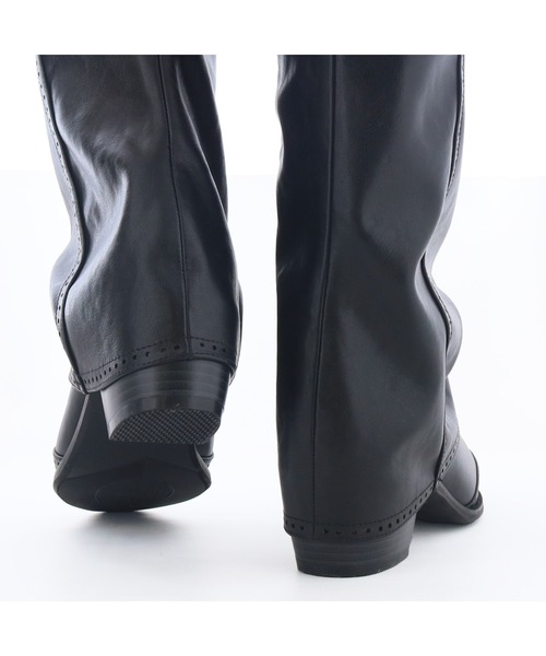 byあしながおじさん（バイアシナガオジサン）の「ウェスタンカバーロングブーツ　8990035（ブーツ・レディース・グレー/ブラック・S/M/L/LL）」の10枚目の写真