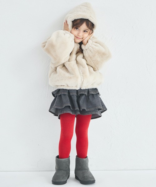 pairmanon（ペアマノン）の「【洗える】【軽い】【あたたかい】ふわふわ ファー ジップ フード付き ジャケット（その他アウター・キッズ・ブラウン/ライトベージュ・100/110/120/130/140/150/90）」の11枚目の写真