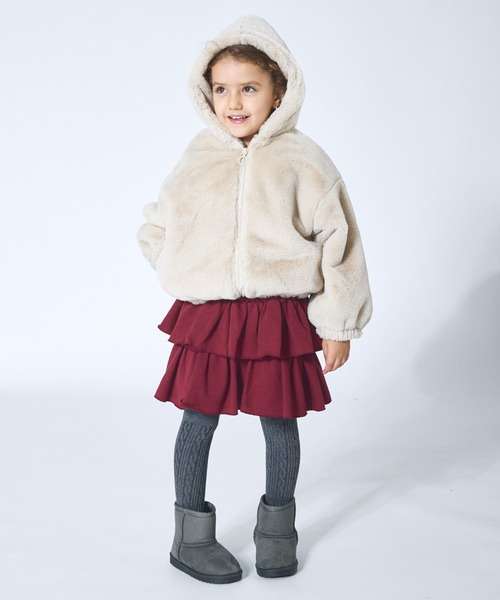 pairmanon（ペアマノン）の「【洗える】【軽い】【あたたかい】ふわふわ ファー ジップ フード付き ジャケット（その他アウター・キッズ・ブラウン/ライトベージュ・100/110/120/130/140/150/90）」の21枚目の写真