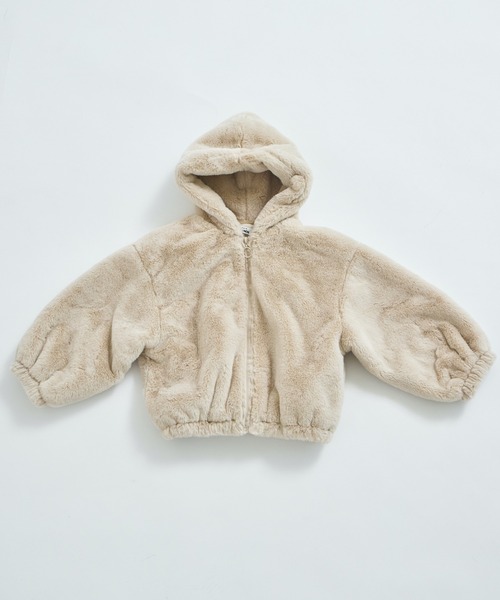 pairmanon（ペアマノン）の「【洗える】【軽い】【あたたかい】ふわふわ ファー ジップ フード付き ジャケット（その他アウター・キッズ・ブラウン/ライトベージュ・100/110/120/130/140/150/90）」の12枚目の写真