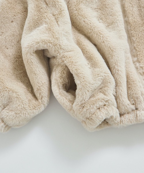 pairmanon（ペアマノン）の「【洗える】【軽い】【あたたかい】ふわふわ ファー ジップ フード付き ジャケット（その他アウター・キッズ・ブラウン/ライトベージュ・100/110/120/130/140/150/90）」の16枚目の写真