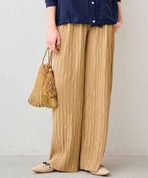 Live in comfort | リブ　イン　コンフォート　驚くほどの伸びやかさでとってもらくちんなプリーツ素材のワイドパンツ(その他パンツ)
