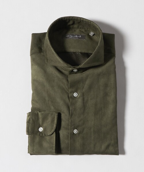 A DAY IN THE LIFE UNITED ARROWS(アデイインザライフユナイテッドアローズ)の「スエードライク カッタウェイカラーシャツ<A DAY IN THE LIFE>(シャツ/ブラウス・メンズ・オリーブ/モカ/ネイビー・XL/M/L/S)」の1枚目の写真