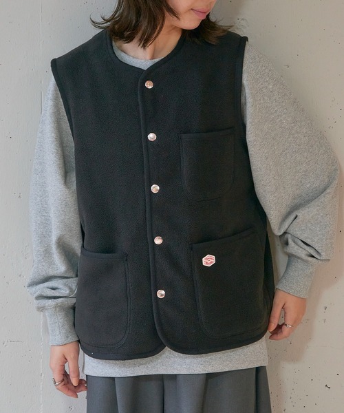 Vincent et Mireille（バンソンエミレイユ）の「【Vincent et Mireille】FLEECE VEST（ベスト・レディース・ブラック/ベージュ・36）」の7枚目の写真