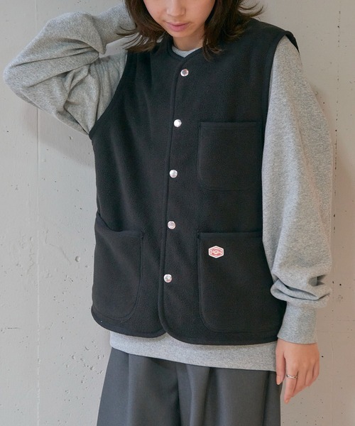 Vincent et Mireille（バンソンエミレイユ）の「【Vincent et Mireille】FLEECE VEST（ベスト・レディース・ブラック/ベージュ・36）」の9枚目の写真