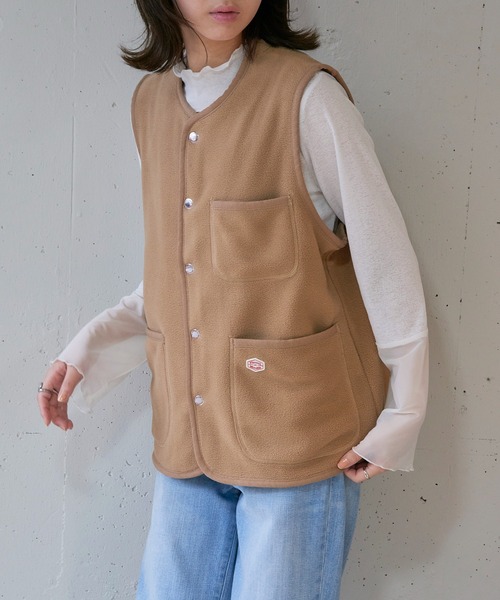 Vincent et Mireille（バンソンエミレイユ）の「【Vincent et Mireille】FLEECE VEST（ベスト・レディース・ブラック/ベージュ・36）」の20枚目の写真