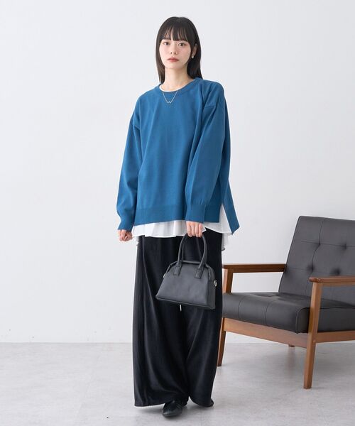 earth music&ecology(アースミュージックアンドエコロジー)の「レンチング(TM)エコヴェロ(TM)(チュニック)(ニット/セーター・レディース・ブラック/ブルー/その他7/杢グレー・FREE)」の11枚目の写真
