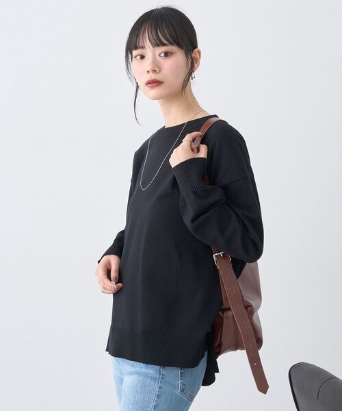 earth music&ecology(アースミュージックアンドエコロジー)の「レンチング(TM)エコヴェロ(TM)(チュニック)(ニット/セーター・レディース・ブラック/ブルー/その他7/杢グレー・FREE)」の15枚目の写真