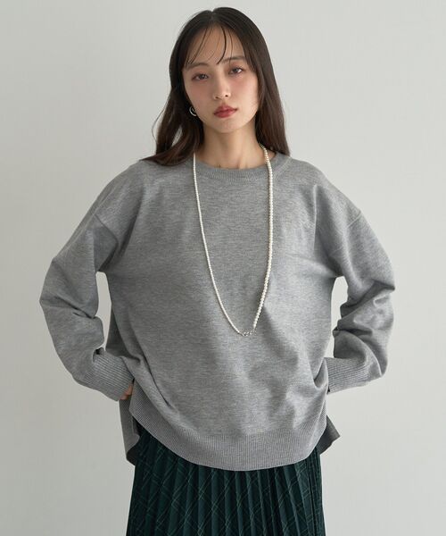 earth music&ecology(アースミュージックアンドエコロジー)の「レンチング(TM)エコヴェロ(TM)(チュニック)(ニット/セーター・レディース・ブラック/ブルー/その他7/杢グレー・FREE)」の22枚目の写真
