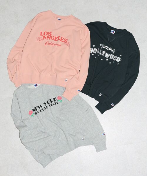 RUSSELL（ラッセル）の「■RUSSELL アソートプリントスウェット（スウェット・レディース・杢グレー/ライトピンク/チャコールグレー・FREE）」の4枚目の写真