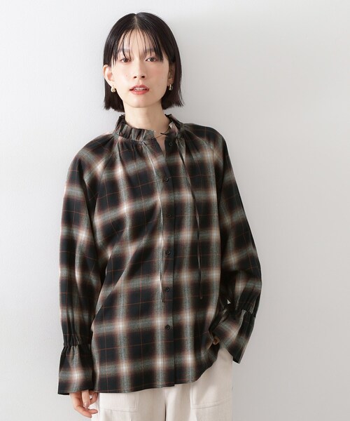 THE SHOP TK （ザ ショップ ティーケー ）の「起毛オンブレフリルブラウス（シャツ/ブラウス・レディース・ブラウン系2/ネイビー系1・12/13）」の16枚目の写真