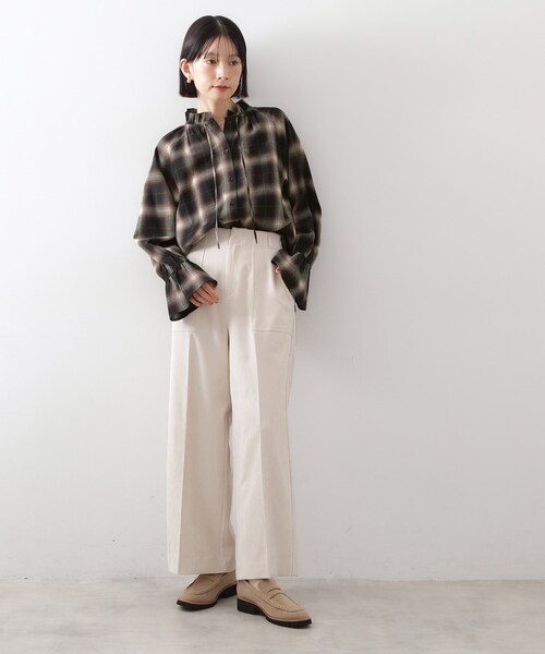 THE SHOP TK （ザ ショップ ティーケー ）の「起毛オンブレフリルブラウス（シャツ/ブラウス・レディース・ブラウン系2/ネイビー系1・12/13）」の18枚目の写真