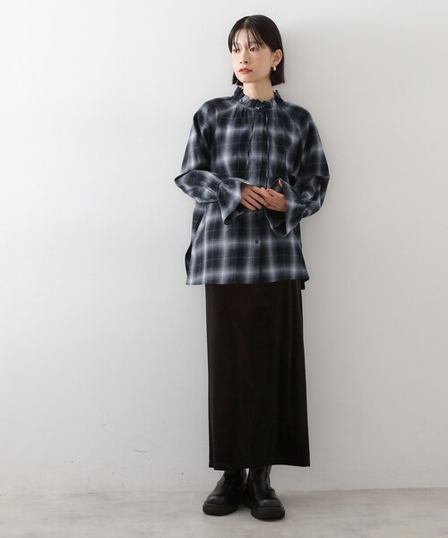 THE SHOP TK （ザ ショップ ティーケー ）の「起毛オンブレフリルブラウス（シャツ/ブラウス・レディース・ブラウン系2/ネイビー系1・12/13）」の13枚目の写真