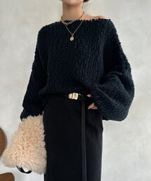 DouDou | ウールスラブロービングニット(ニット/セーター)