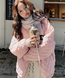 Girly Doll（ガーリードール）の「ノーカラージップアップキルティングジャケット（ダウンジャケット/コート・レディース）」