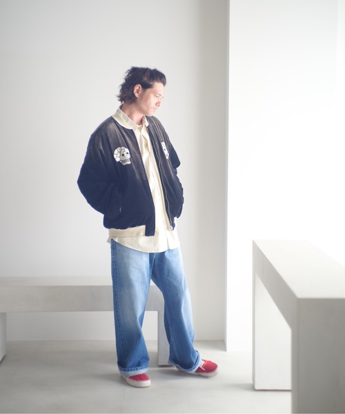 ADAM PATEK(アダムパテック)の「ADAMPATEK/aged velour souvenir jacket/エイジング加工リバーシブルベロアスカジャン(AP2523010)(スカジャン・レディース・ブラック×ブラック/ブラック×ホワイト・1/2)」の20枚目の写真