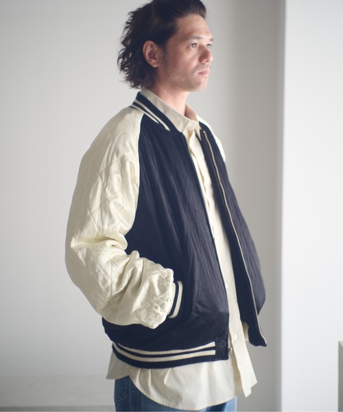 ADAM PATEK(アダムパテック)の「ADAMPATEK/aged velour souvenir jacket/エイジング加工リバーシブルベロアスカジャン(AP2523010)(スカジャン・レディース・ブラック×ブラック/ブラック×ホワイト・1/2)」の10枚目の写真