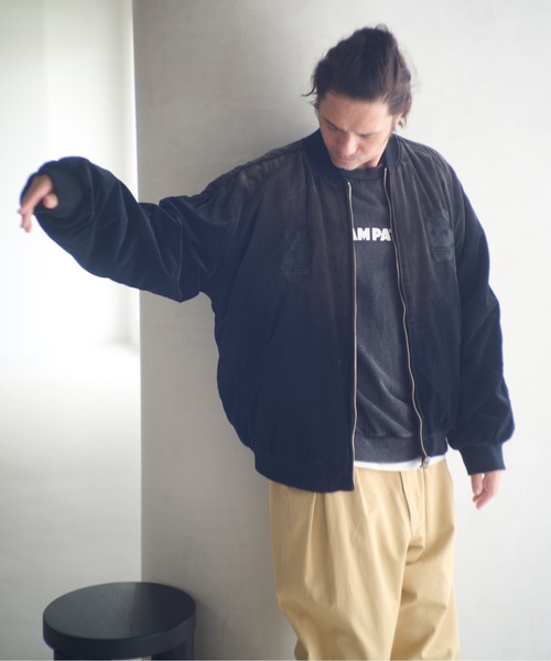 ADAM PATEK(アダムパテック)の「ADAMPATEK/aged velour souvenir jacket/エイジング加工リバーシブルベロアスカジャン(AP2523010)(スカジャン・レディース・ブラック×ブラック/ブラック×ホワイト・1/2)」の17枚目の写真
