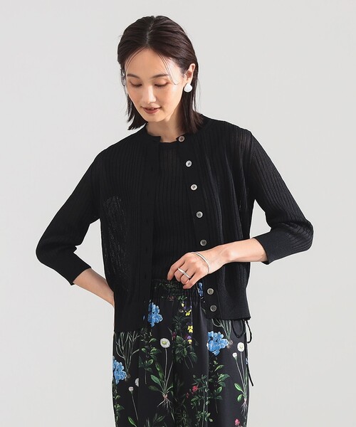 Demi-Luxe BEAMS（デミルクス ビームス）の「SLOANE / 14ゲージ ワイドリブ カーディガン（カーディガン/ボレロ・レディース・ブラック/ホワイト/ピンク・1/2）」の7枚目の写真